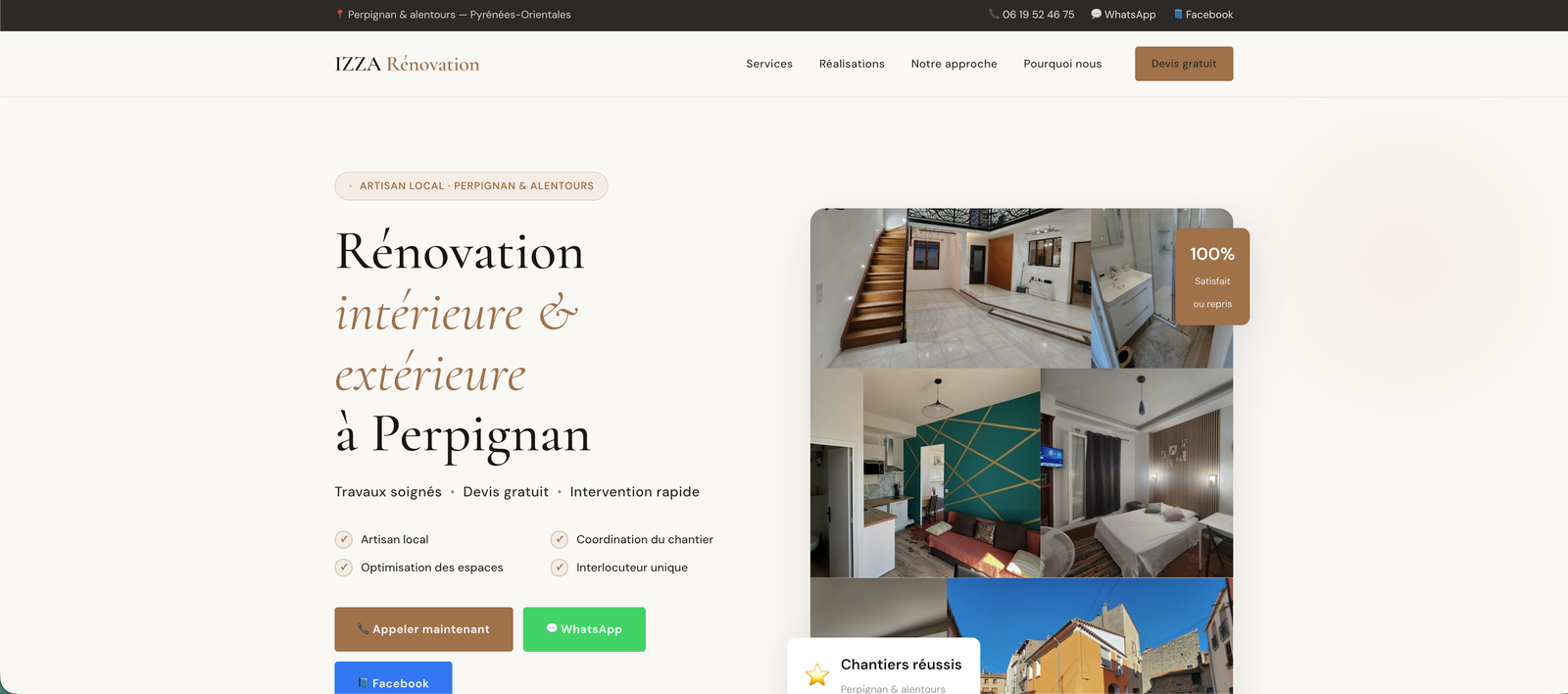 IZZA Rénovation — site web créé par AIZBOX